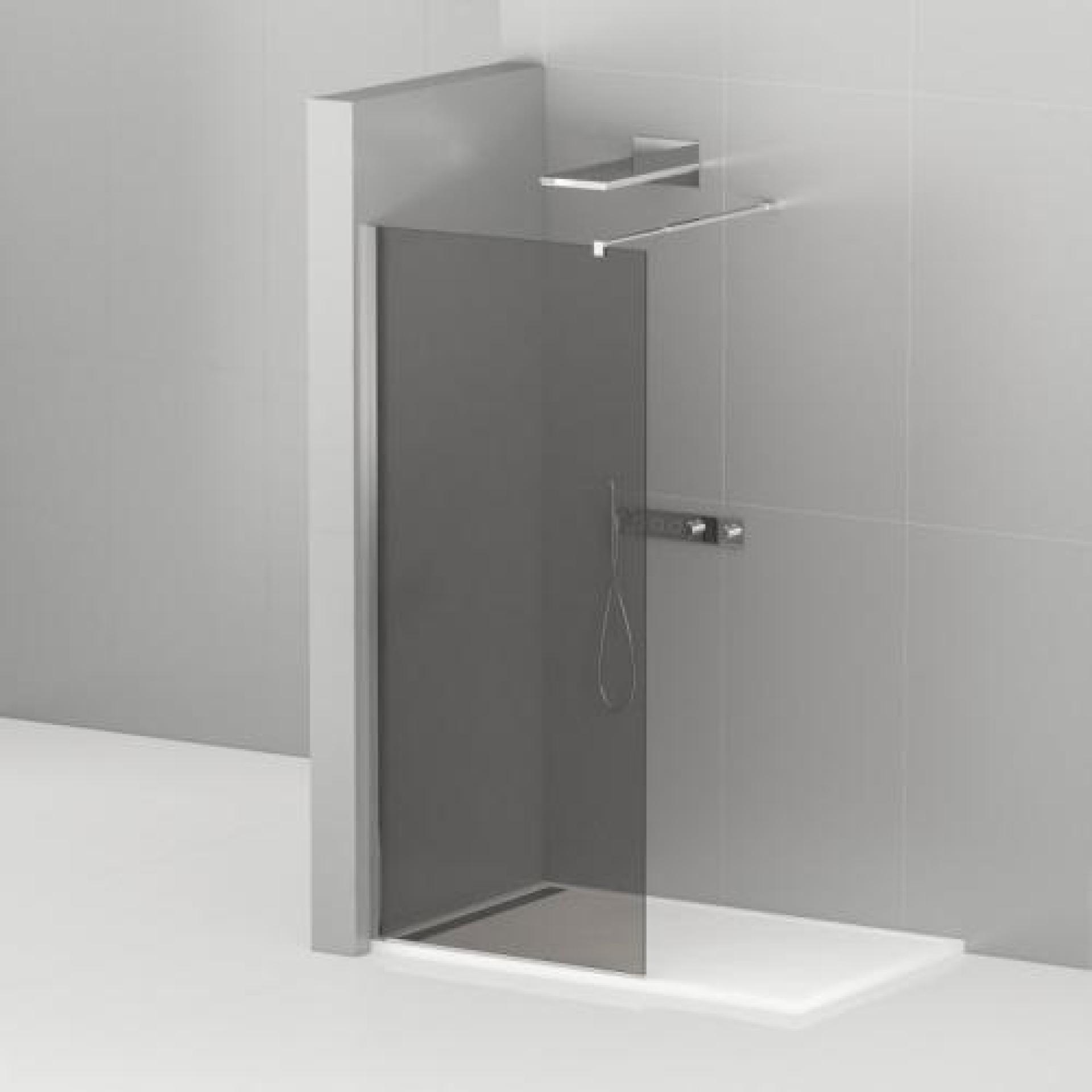 Перегородка душевая Cezares Liberta 110 LIBERTA-110-GR стекло тонированное