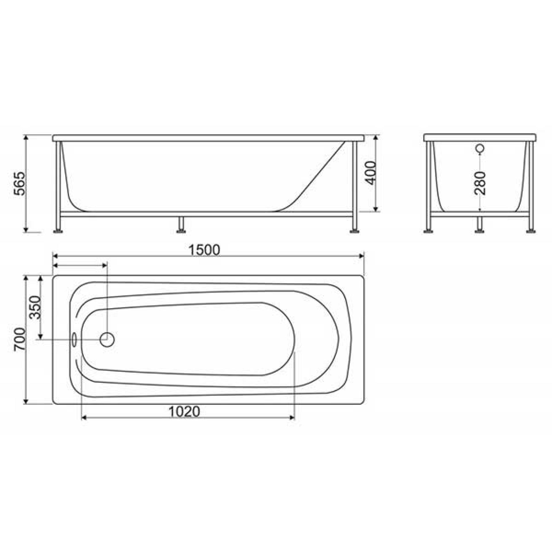 Акриловая ванна 150х70 BelBagno BB102-150-70