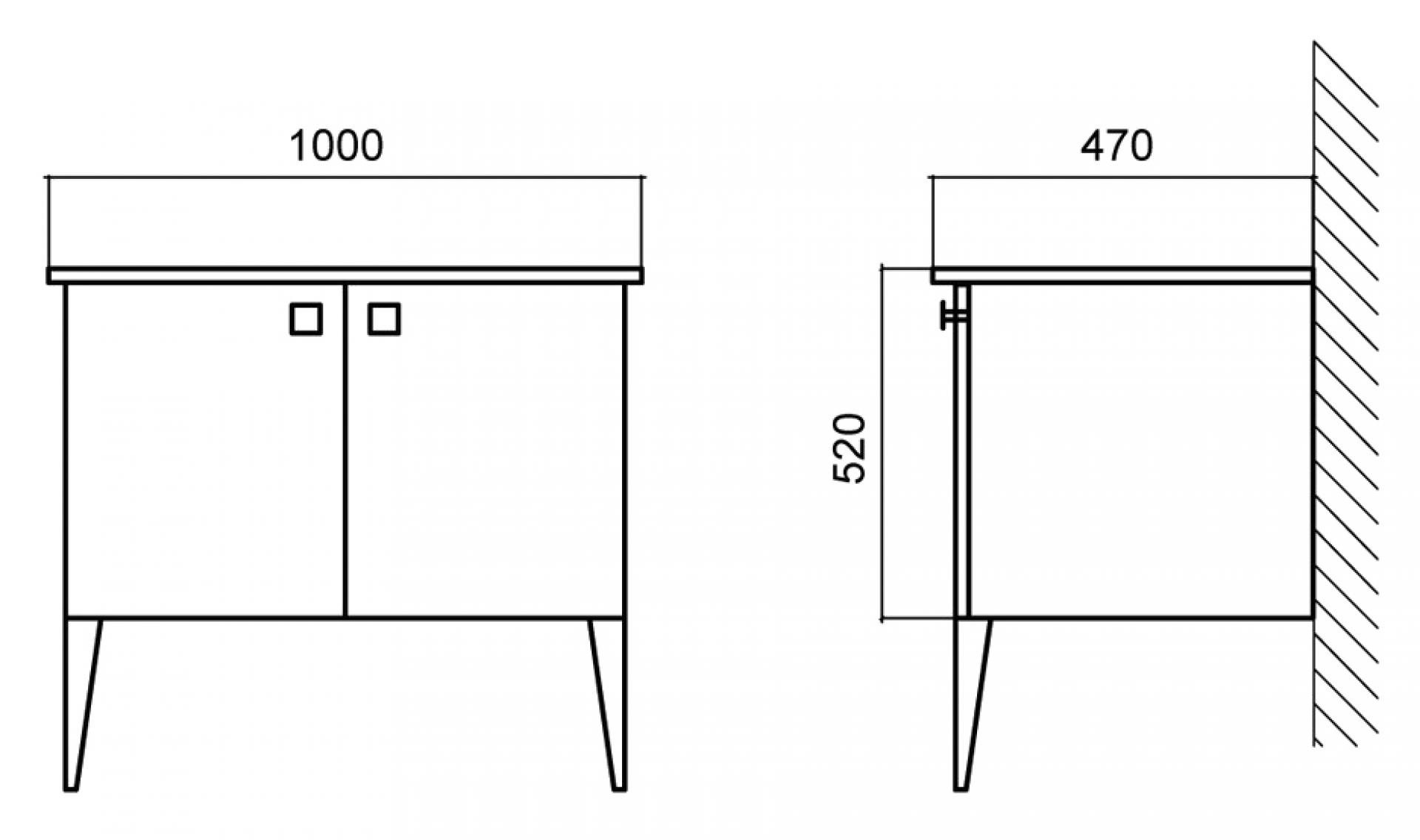 Тумба с раковиной BelBagno Atria 100 bianco lucido