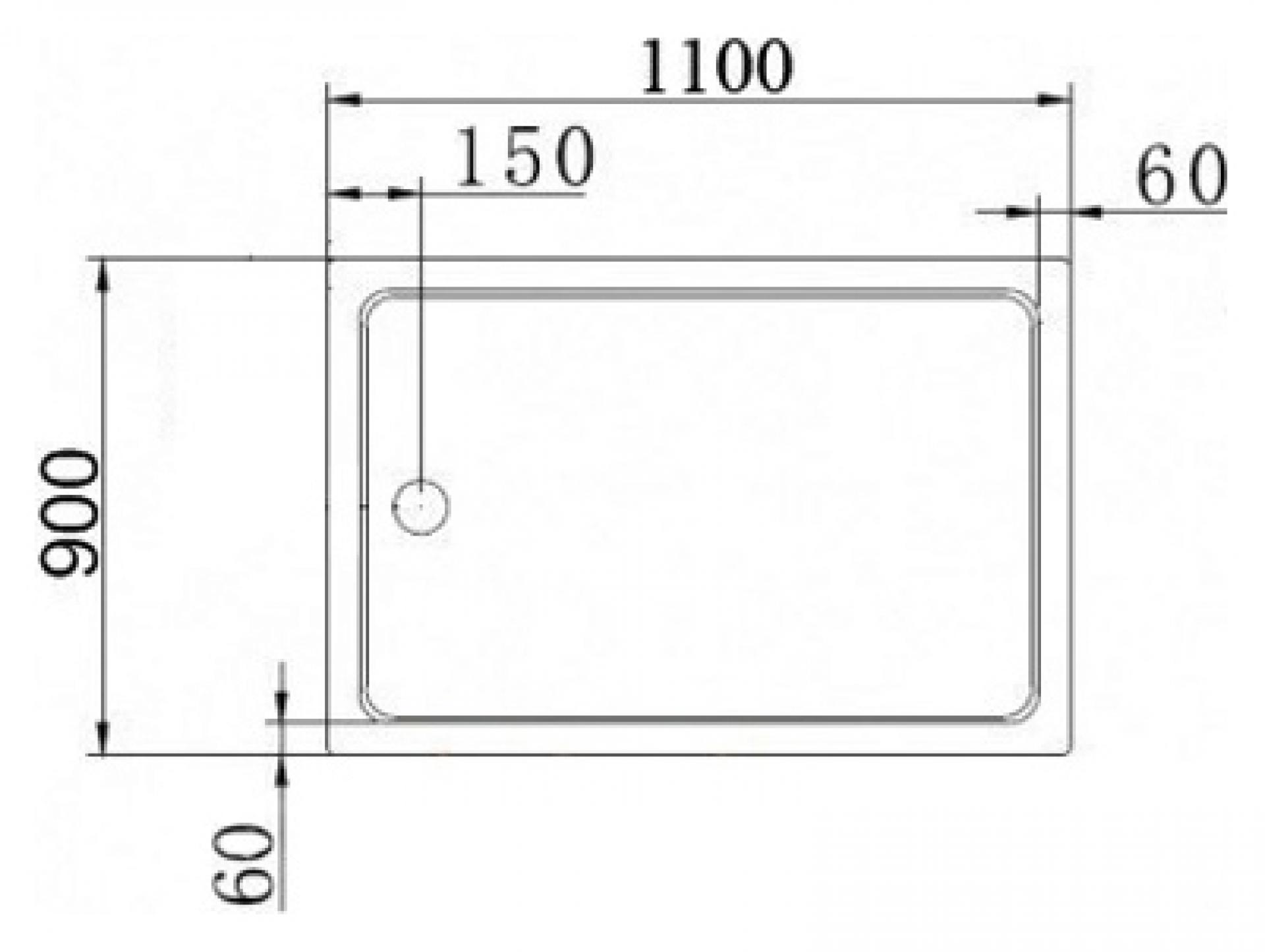 Поддон для душа Cezares Tray прямоугольный 110/90 акриловый