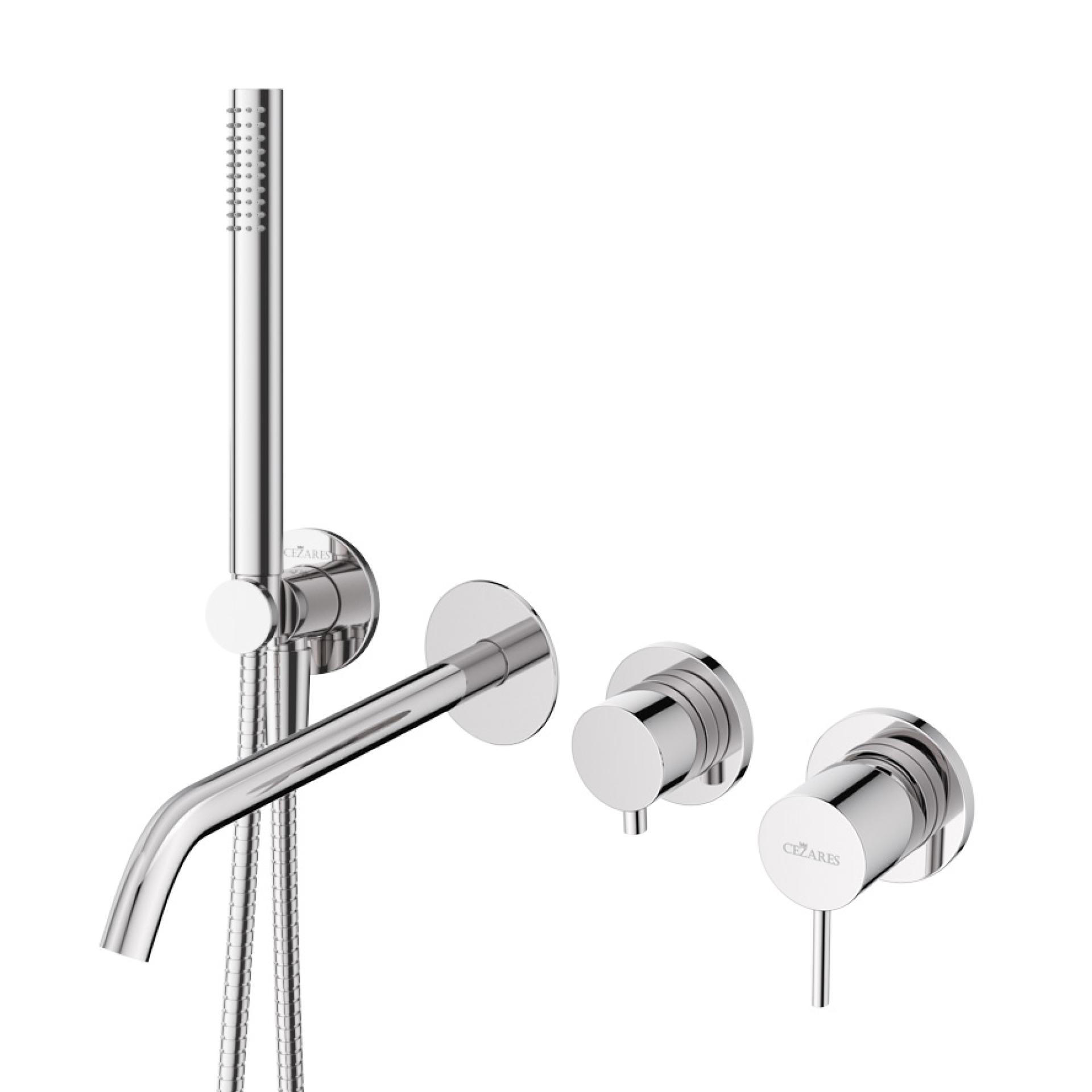 Смеситель для ванны с душем Cezares Leaf LEAF-VDIM3-D-L-01 хром