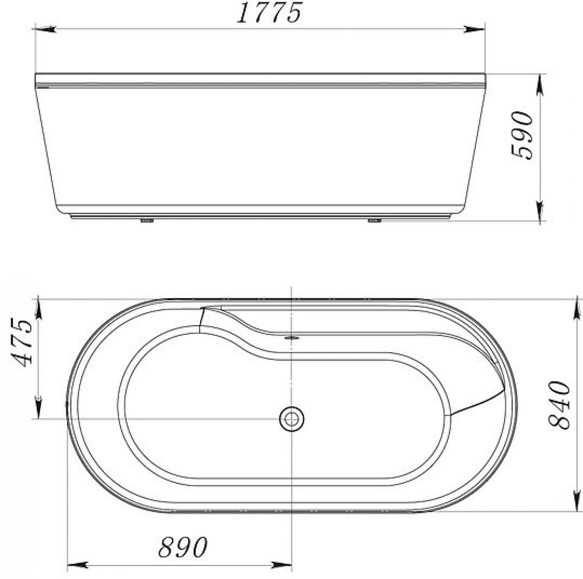 Акриловая ванна BelBagno BB14-K