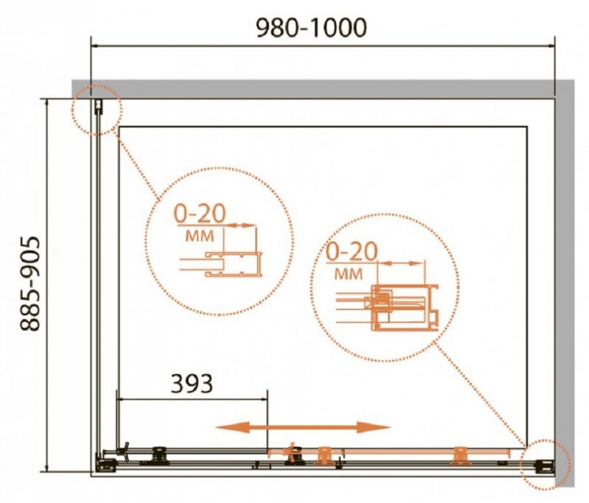 Душевой уголок Cezares RELAX-AHF-1-100/90-P-Bi стекло punto