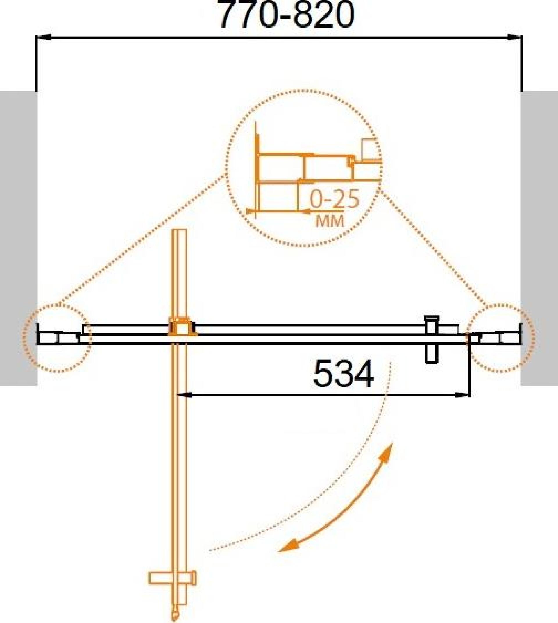 Душевая дверь в нишу Cezares Molveno-BA-1-80-C-Cr-IV