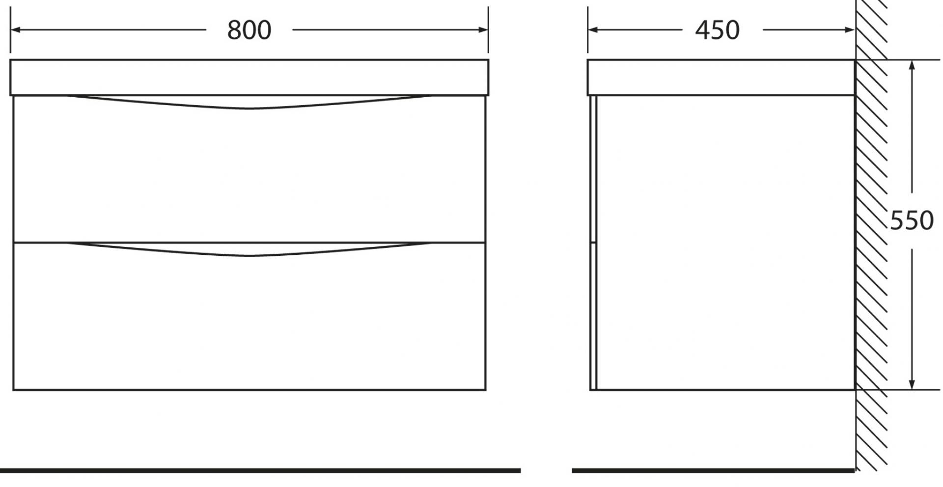 Тумба с раковиной BelBagno Marino 80 bianco opaco