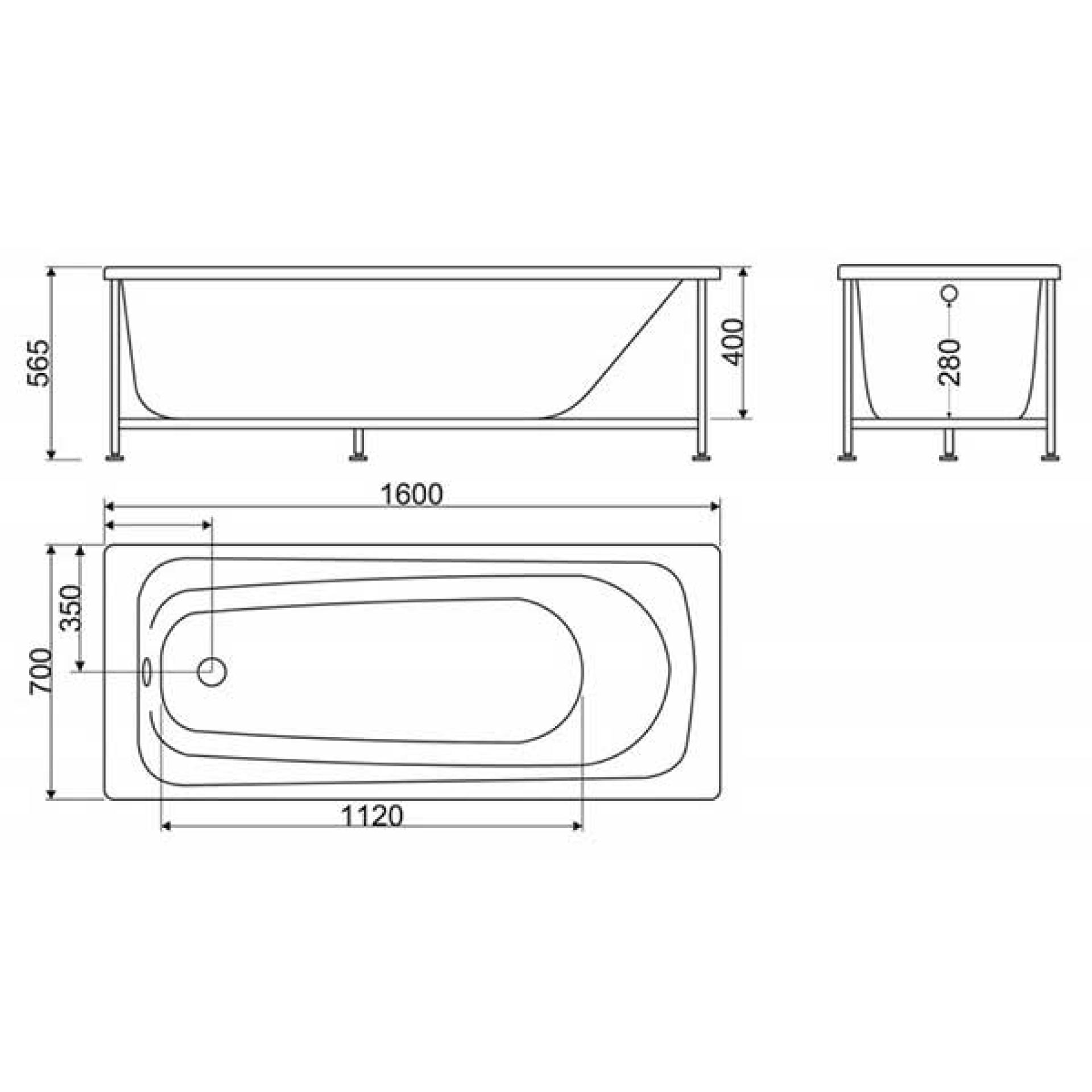 Акриловая ванна 160х70 BelBagno BB102-160-70