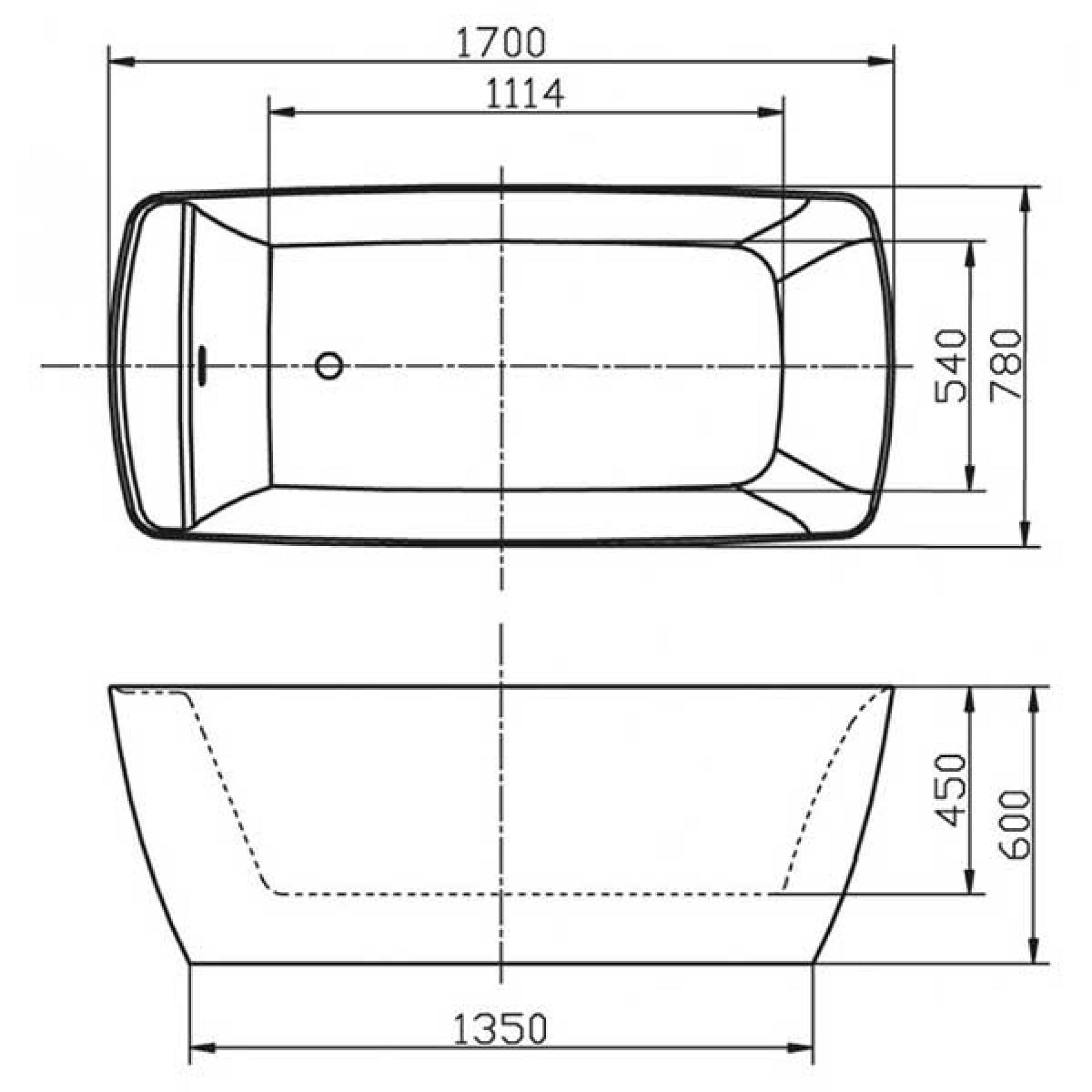 Акриловая ванна 170х78 BelBagno BB304