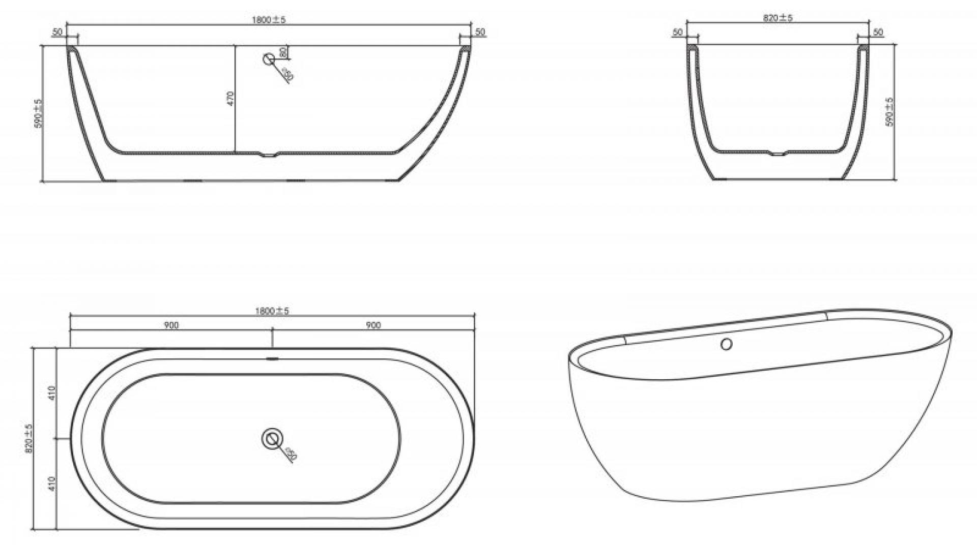 Акриловая ванна 180х80 BelBagno BB203-1800-830