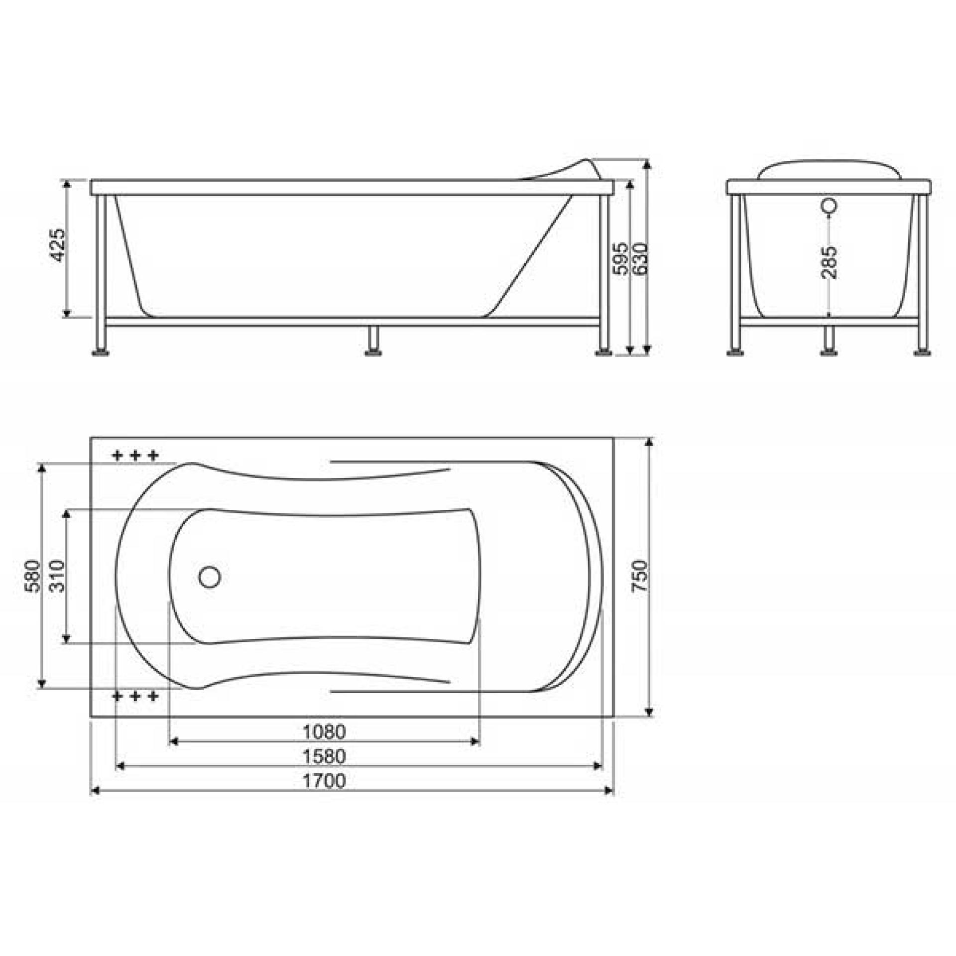 Акриловая ванна 170х75 BelBagno BB103-170-75