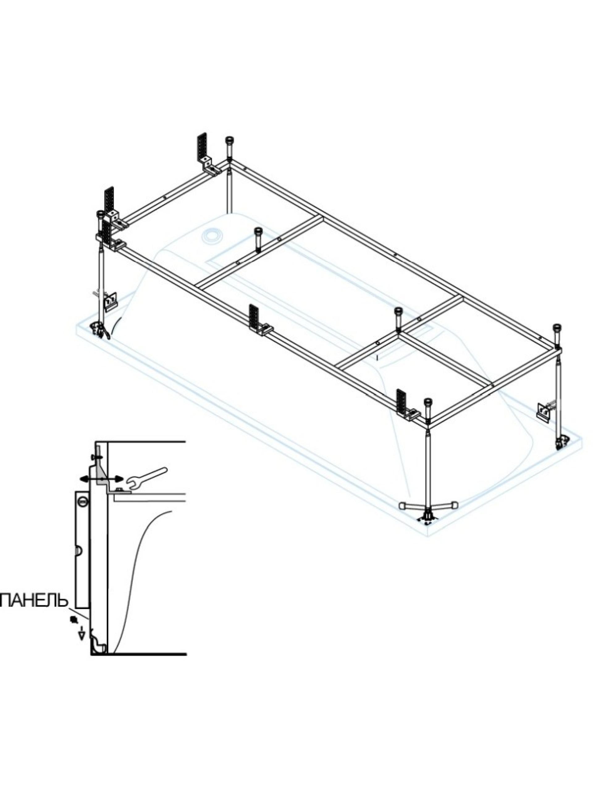 Каркас для ванны Cezares Eco 165x70 ECO-165-70-MF-R