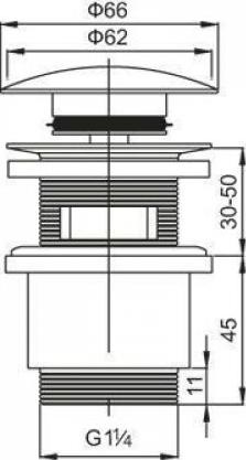 Донный клапан для раковины Cezares CZR-SAT5-01, хром (уцененный товар)