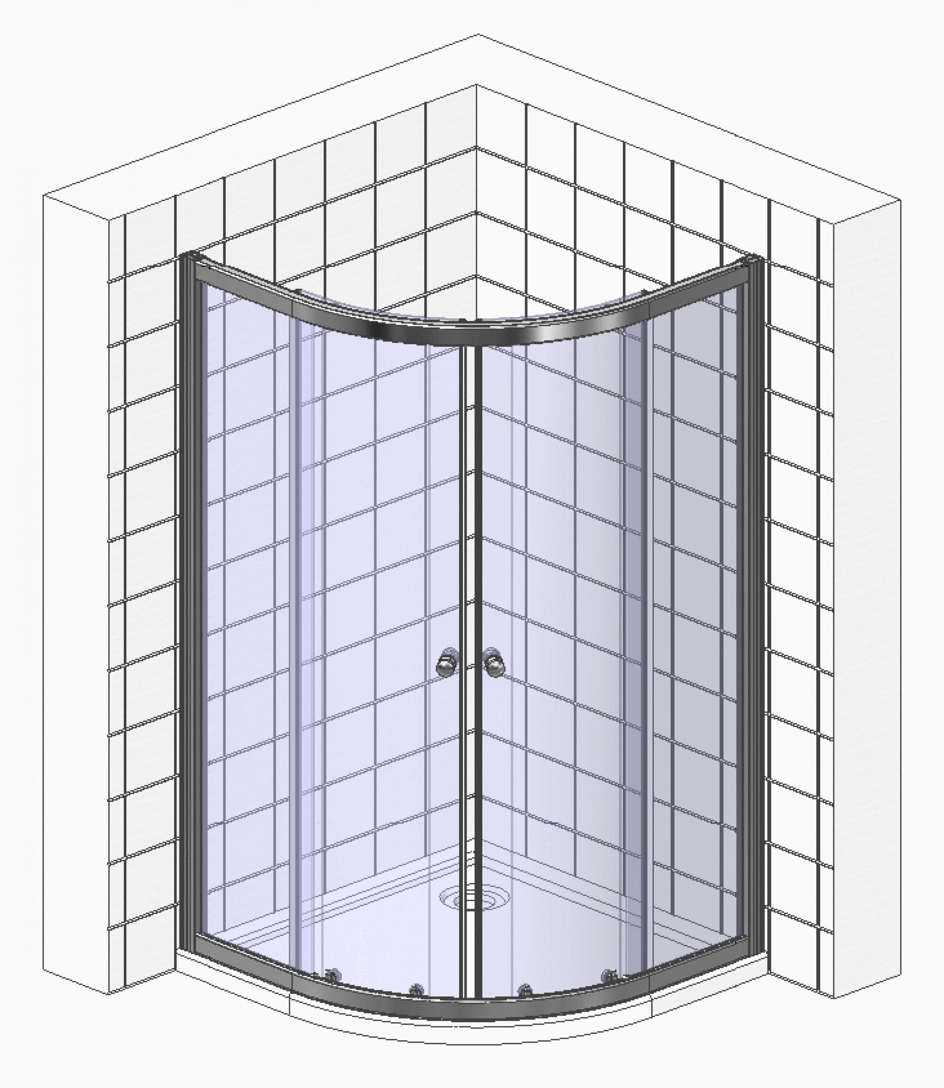 Душевой уголок BelBagno UNO-R-2-95-P-Cr стекло punto