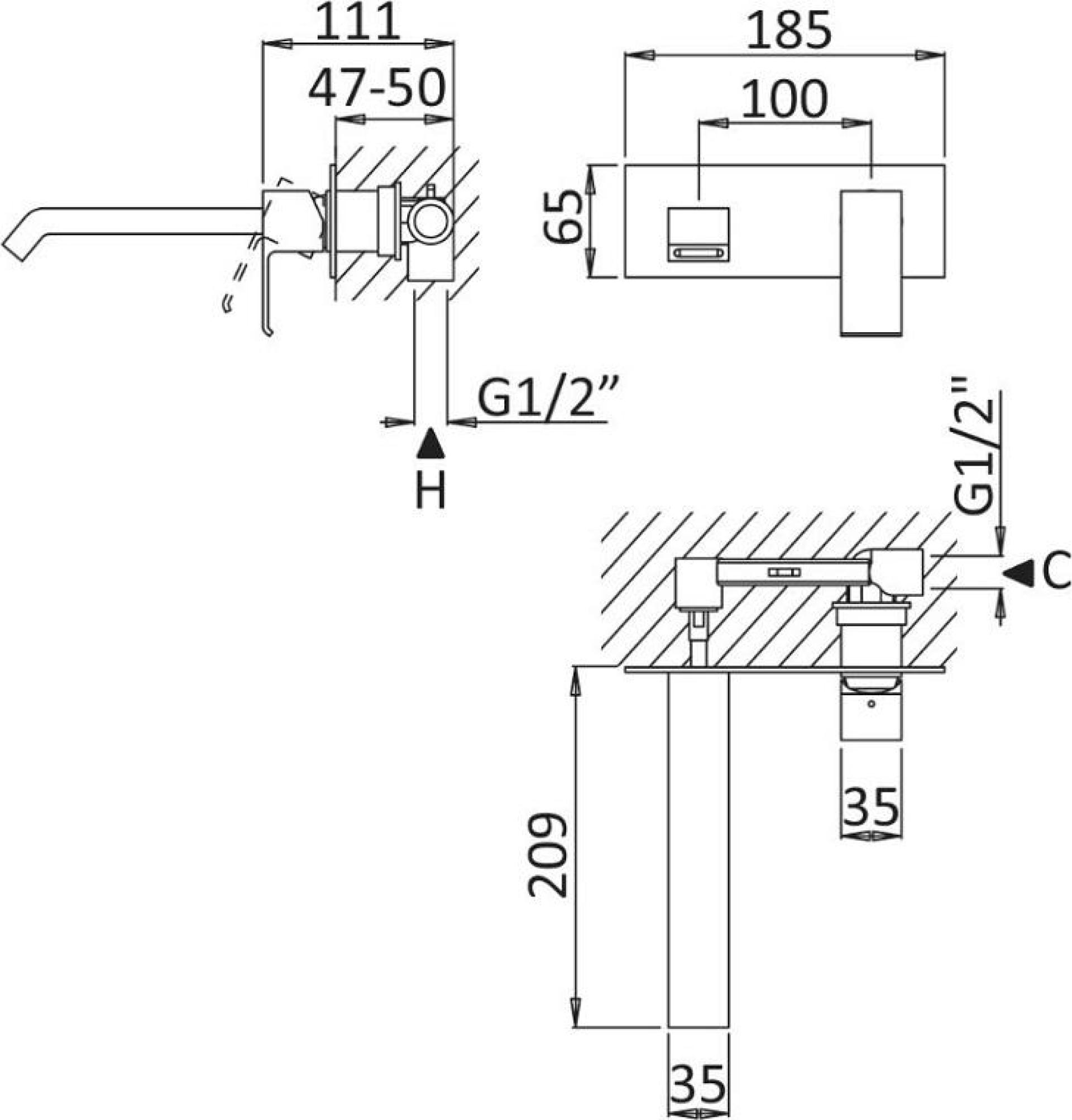 Смеситель для раковины Cezares PORTA-BLI-BIO, белый