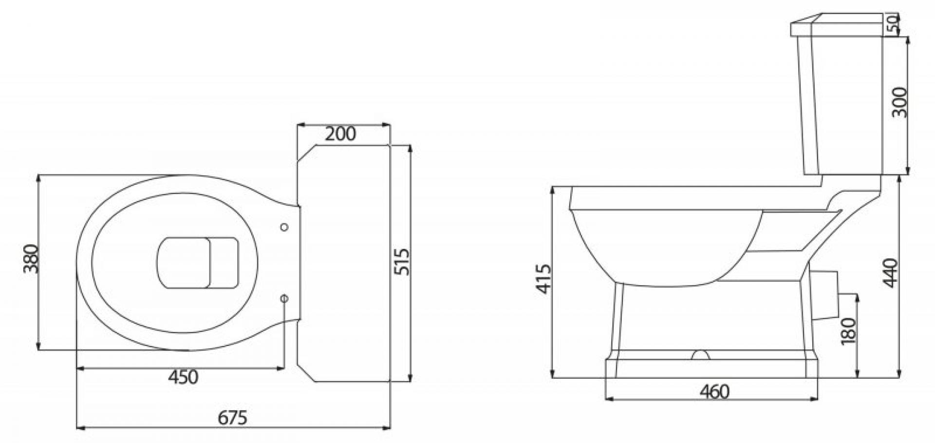 Бачок для унитаза BelBagno Trevi BB135T подвод снизу бачка