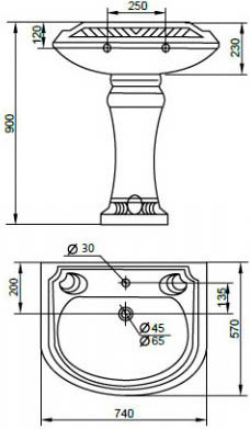 Пьедестал для раковины Cezares King palace CZR-431-T