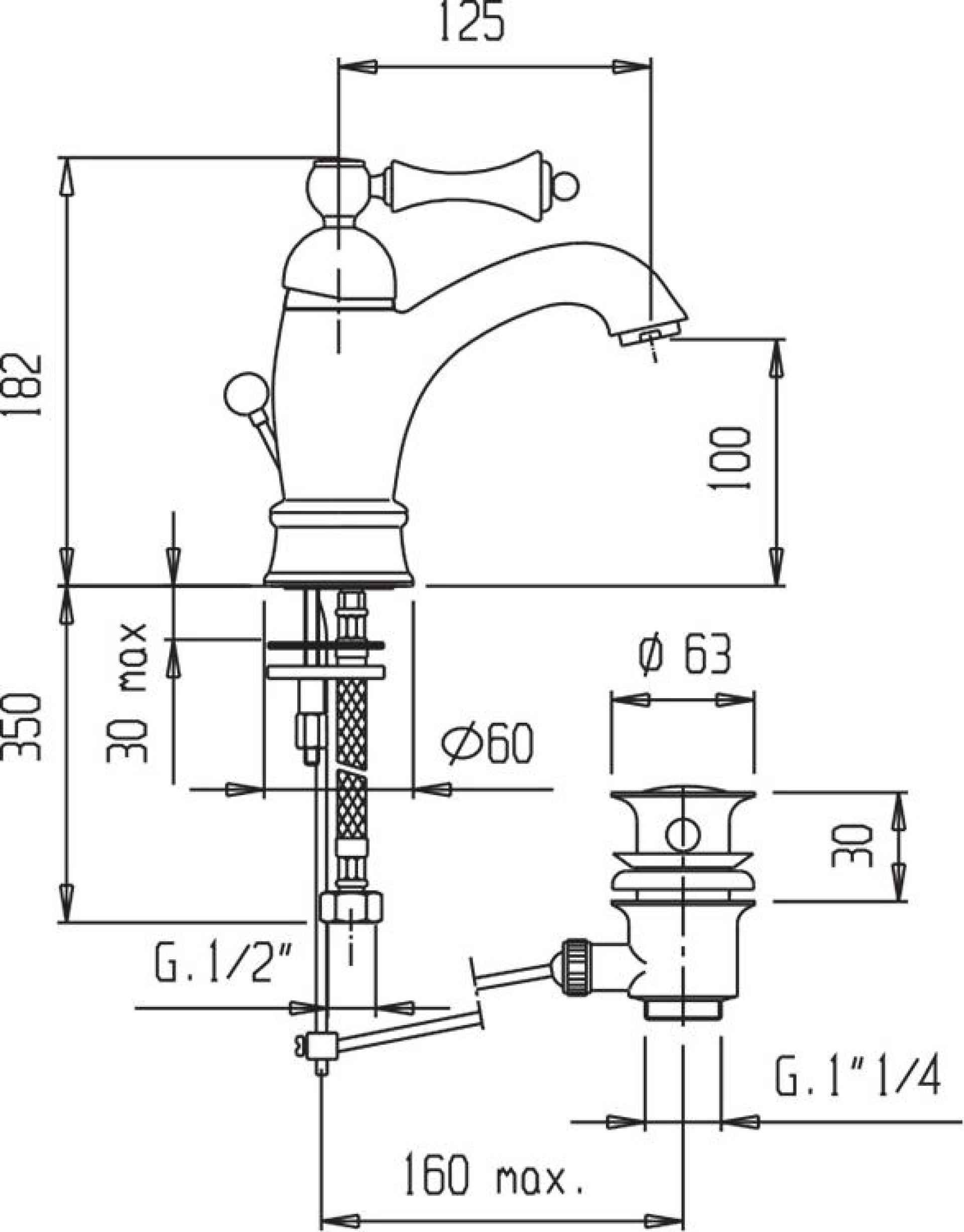 Смеситель Cezares Margot MARGOT-LSM1-A-02-M для раковины