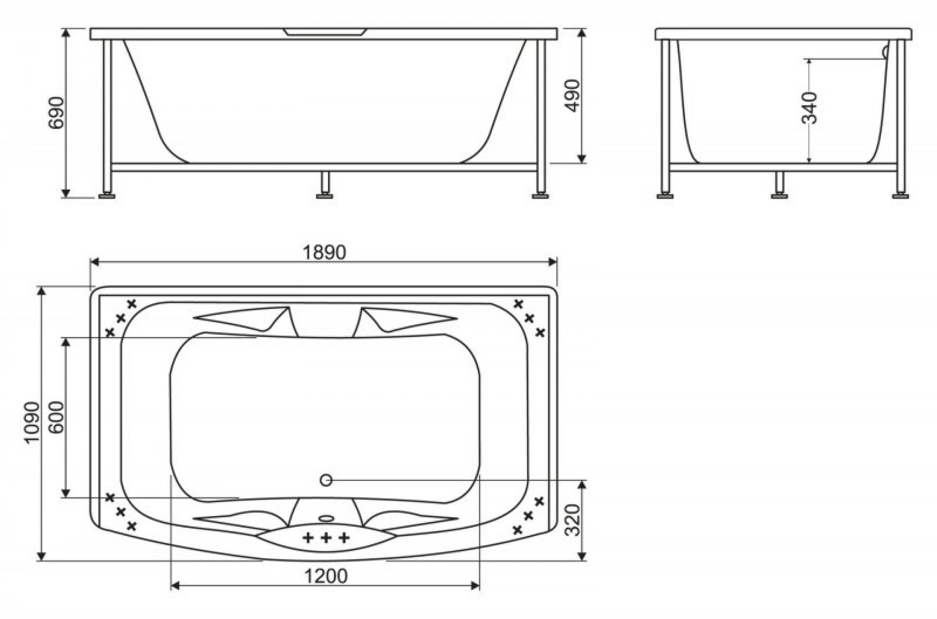 Акриловая ванна 190х110 BelBagno BB105-190-110