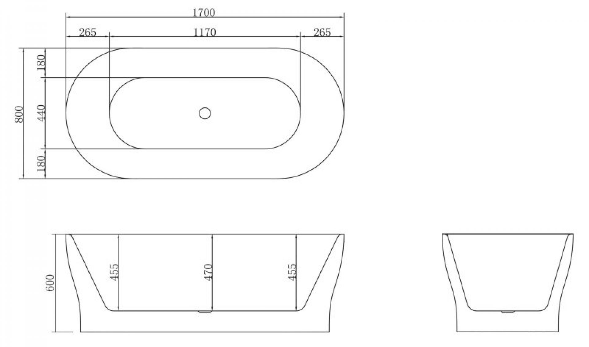 Акриловая ванна 170х80 см BelBagno BB405-1700-800