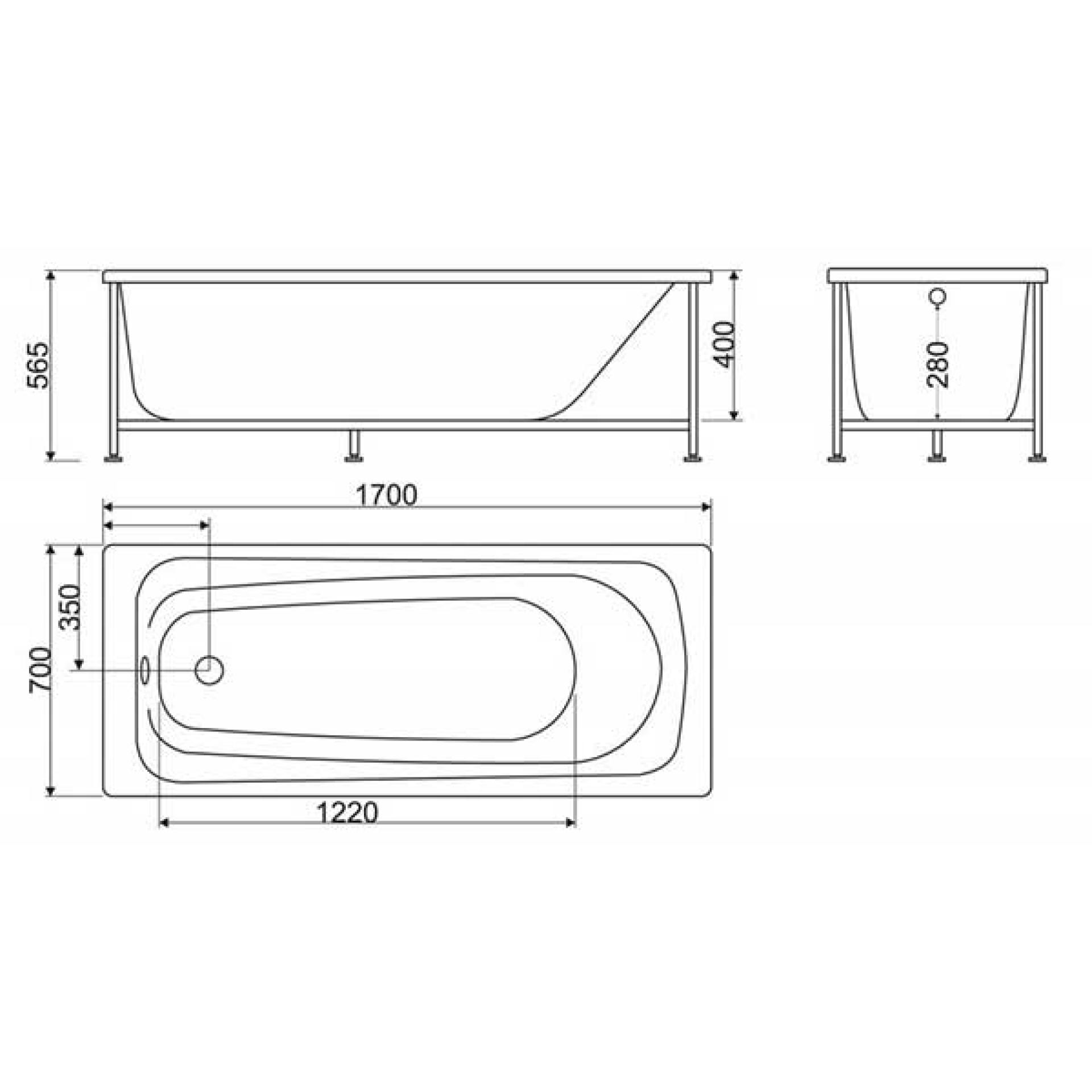 Акриловая ванна 170х70 BelBagno BB102-170-70