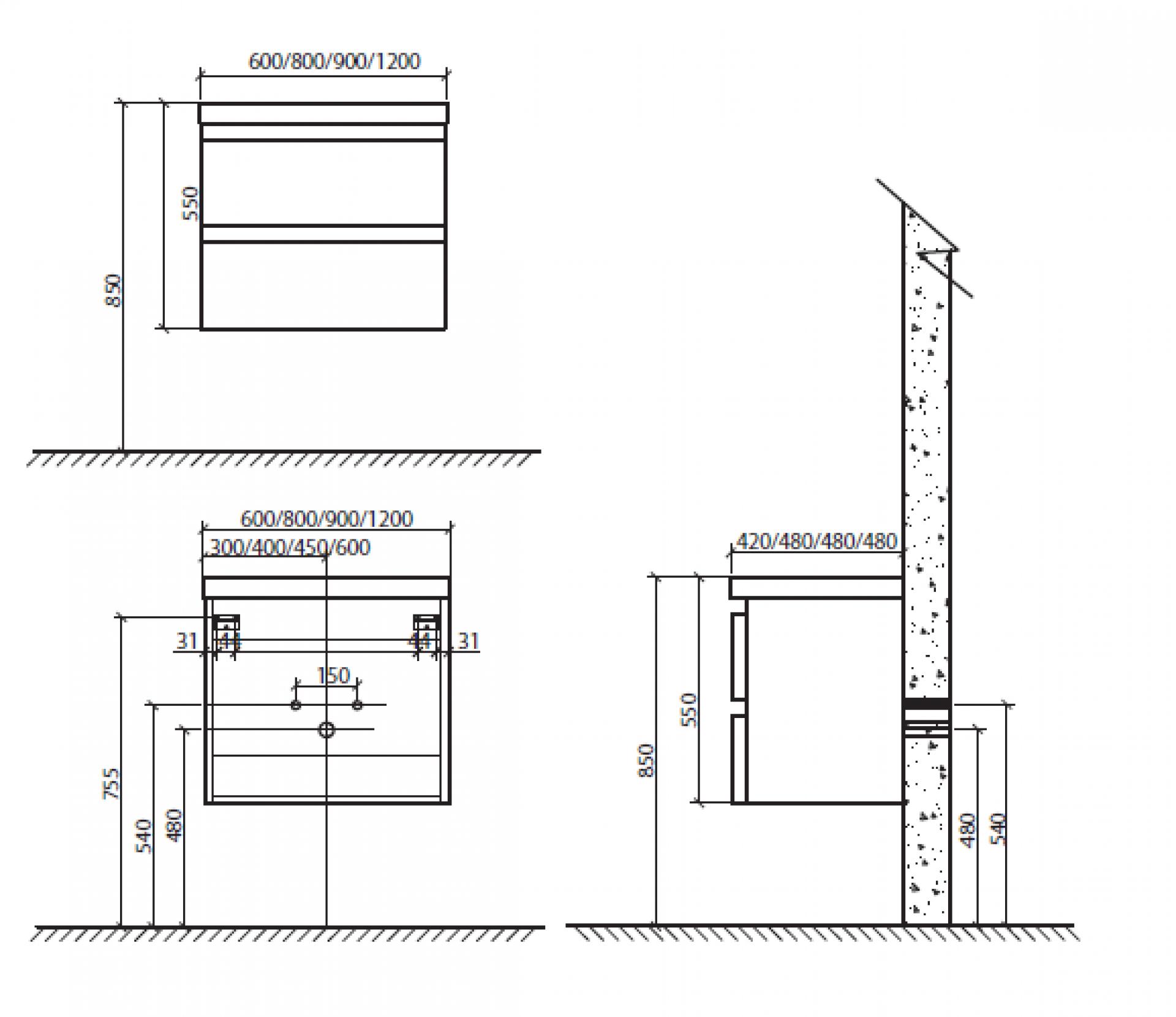 Тумба для комплекта BelBagno ENERGIA-N-1200-2C-SO-TL tortora lucido