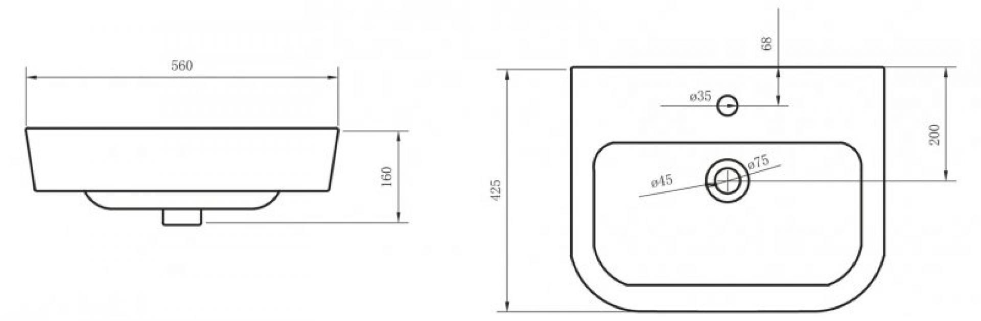 Раковина 56 см BelBagno Albano BB120L