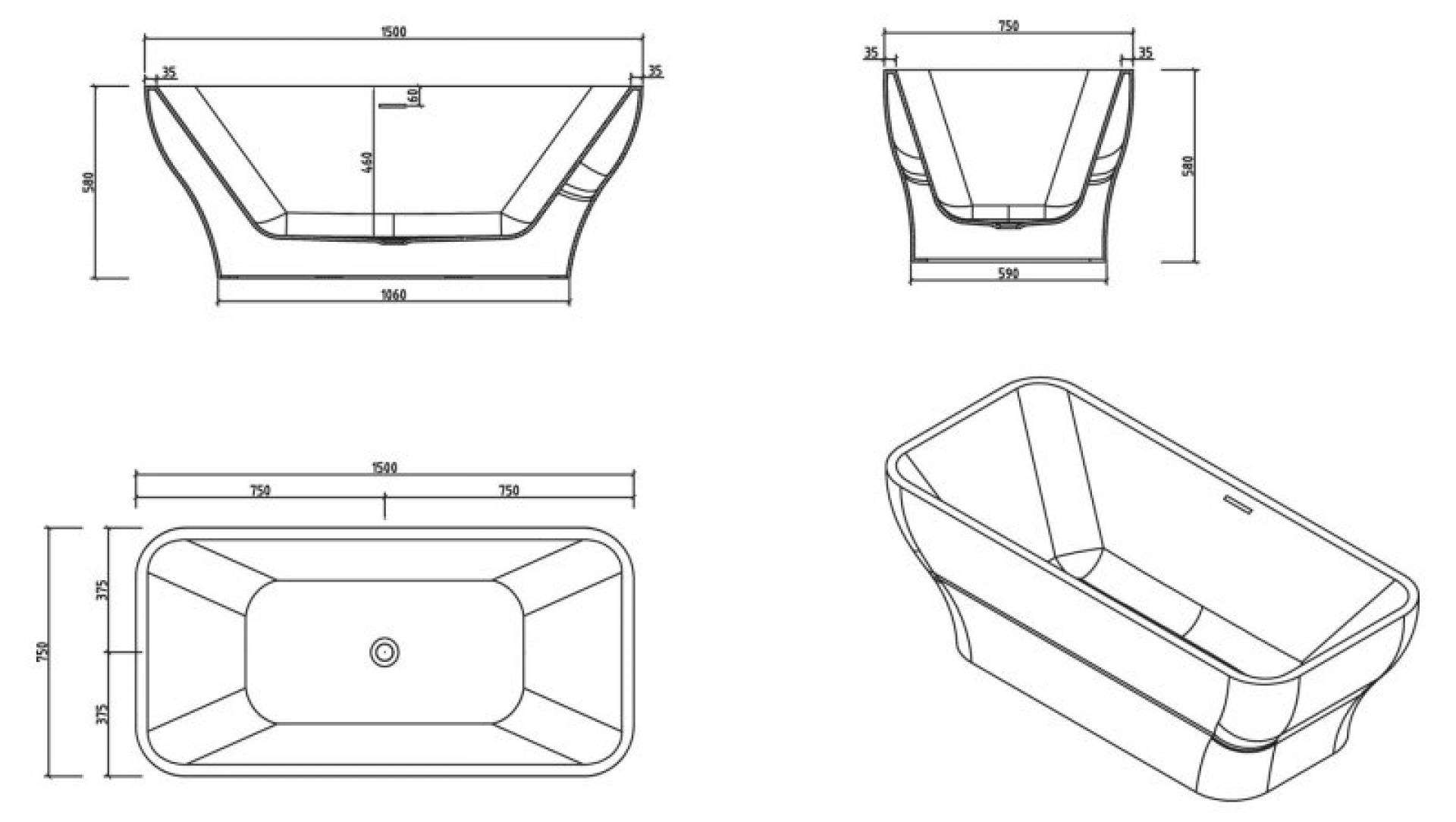 Акриловая ванна 150х75 см BelBagno BB73-1500-750