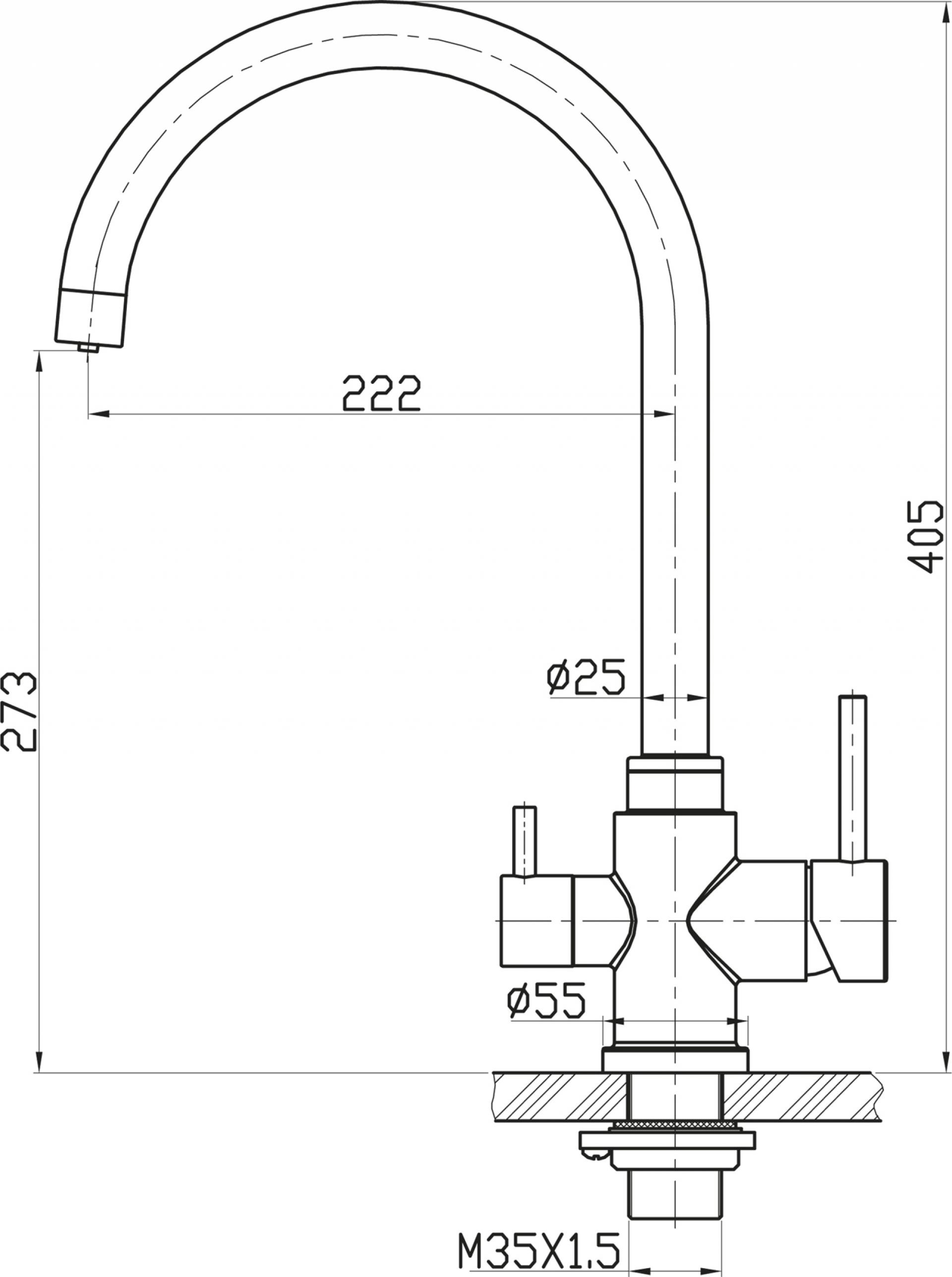 Смеситель BelBagno Nova BB LAM15A IN для кухонной мойки