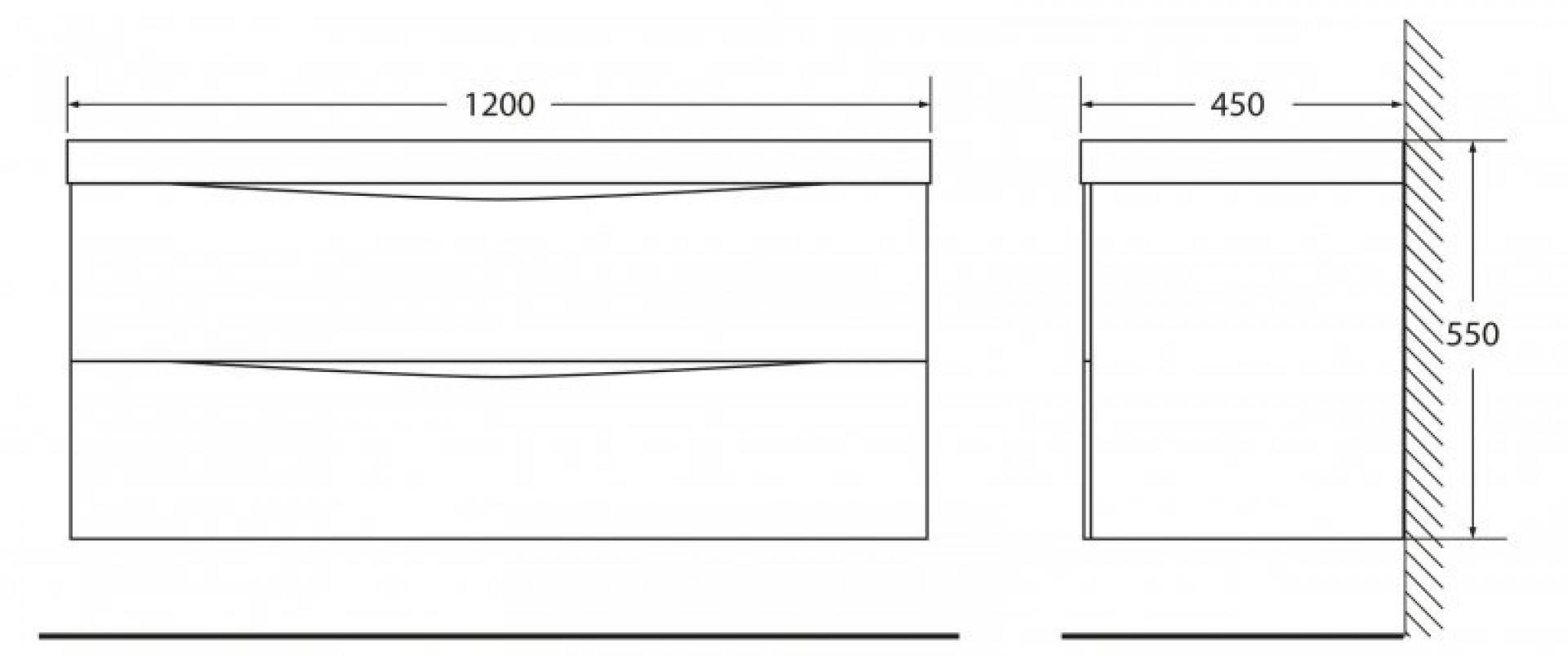 Тумба для комплекта BelBagno MARINO-1200-2C-SO-WO-P rovere bianco