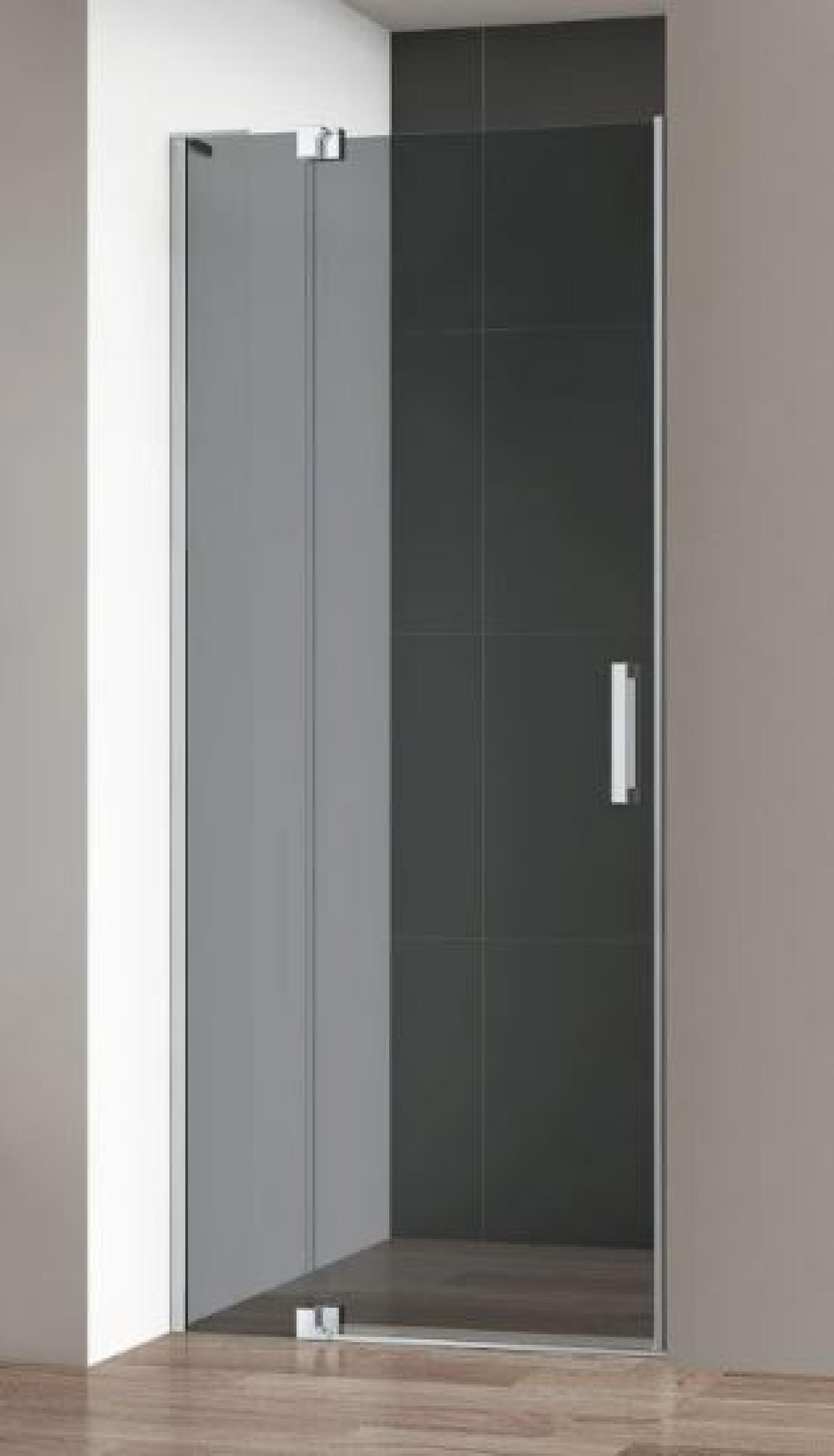 Перегородка душевая Cezares Slider 93.7 SLIDER-100-GL-FIX-GRIGIO-GM профиль оружейная сталь, стекло тонированное