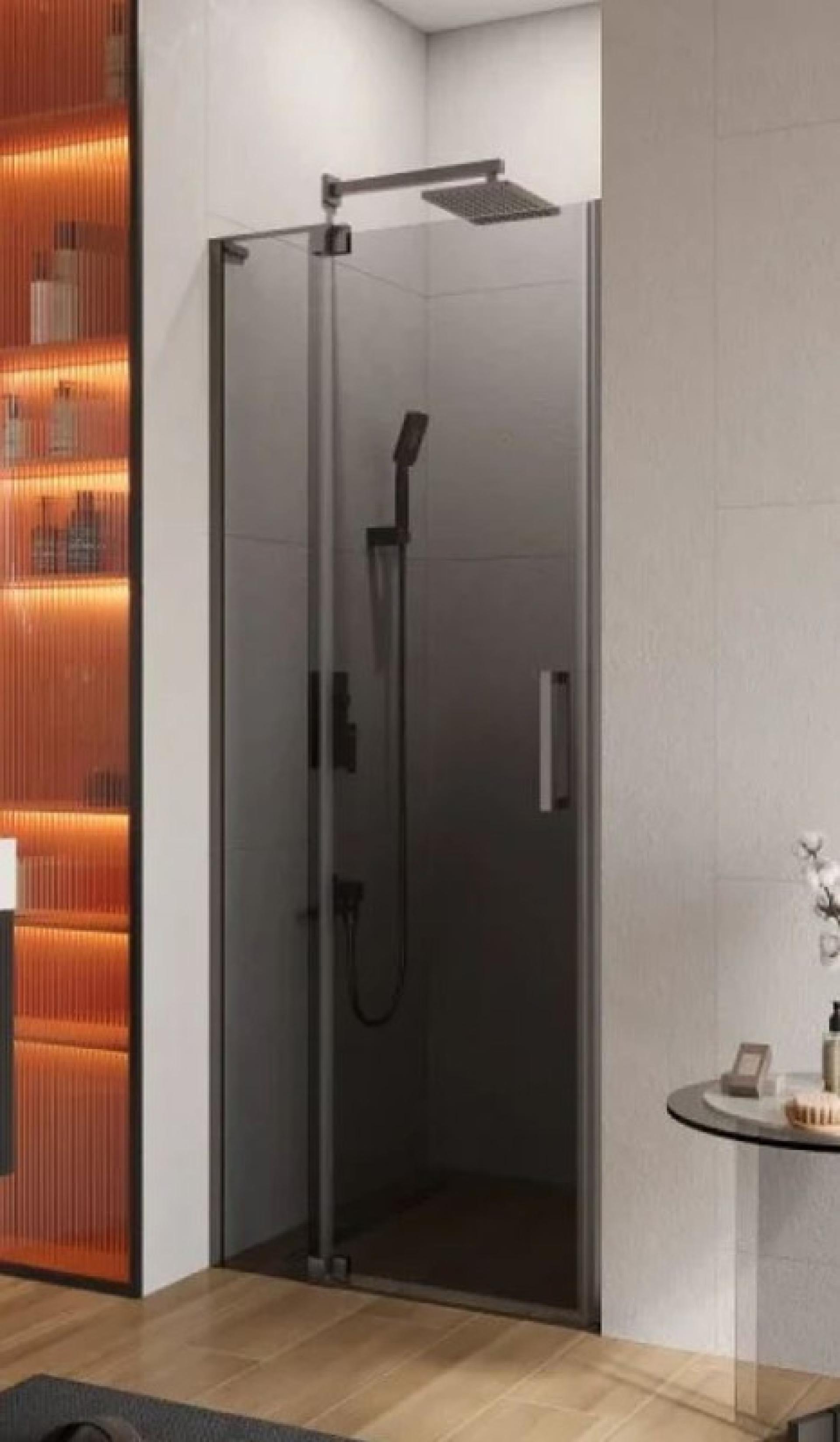 Дверь душевая Cezares Slider 70 SLIDER-B-1-70/80-GRIGIO-GM профиль оружейная сталь, стекло тонированное