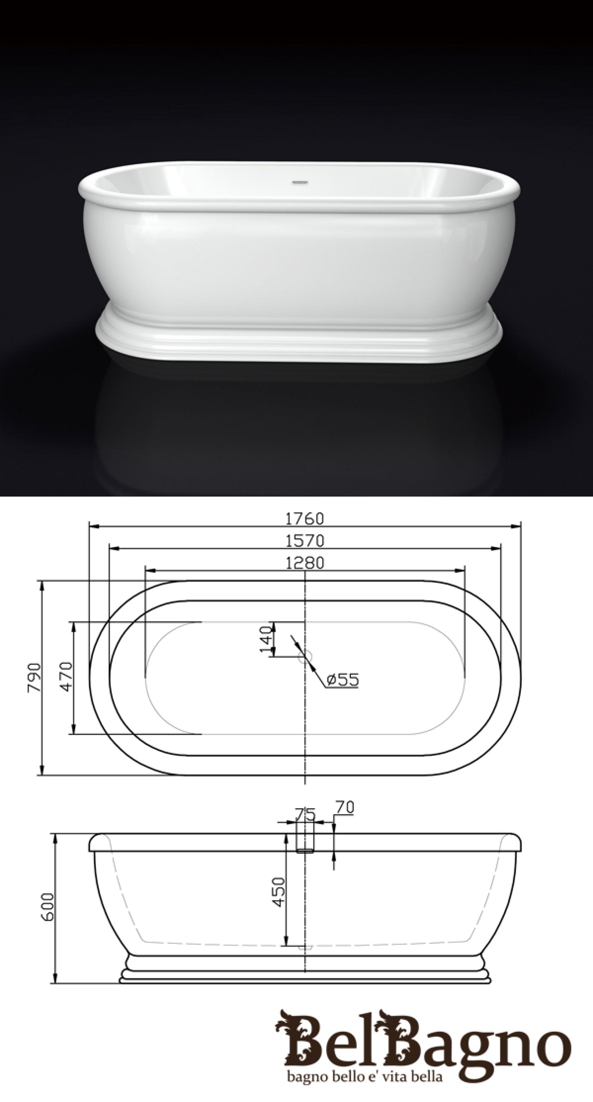 Акриловая ванна 179х79 BelBagno BB03