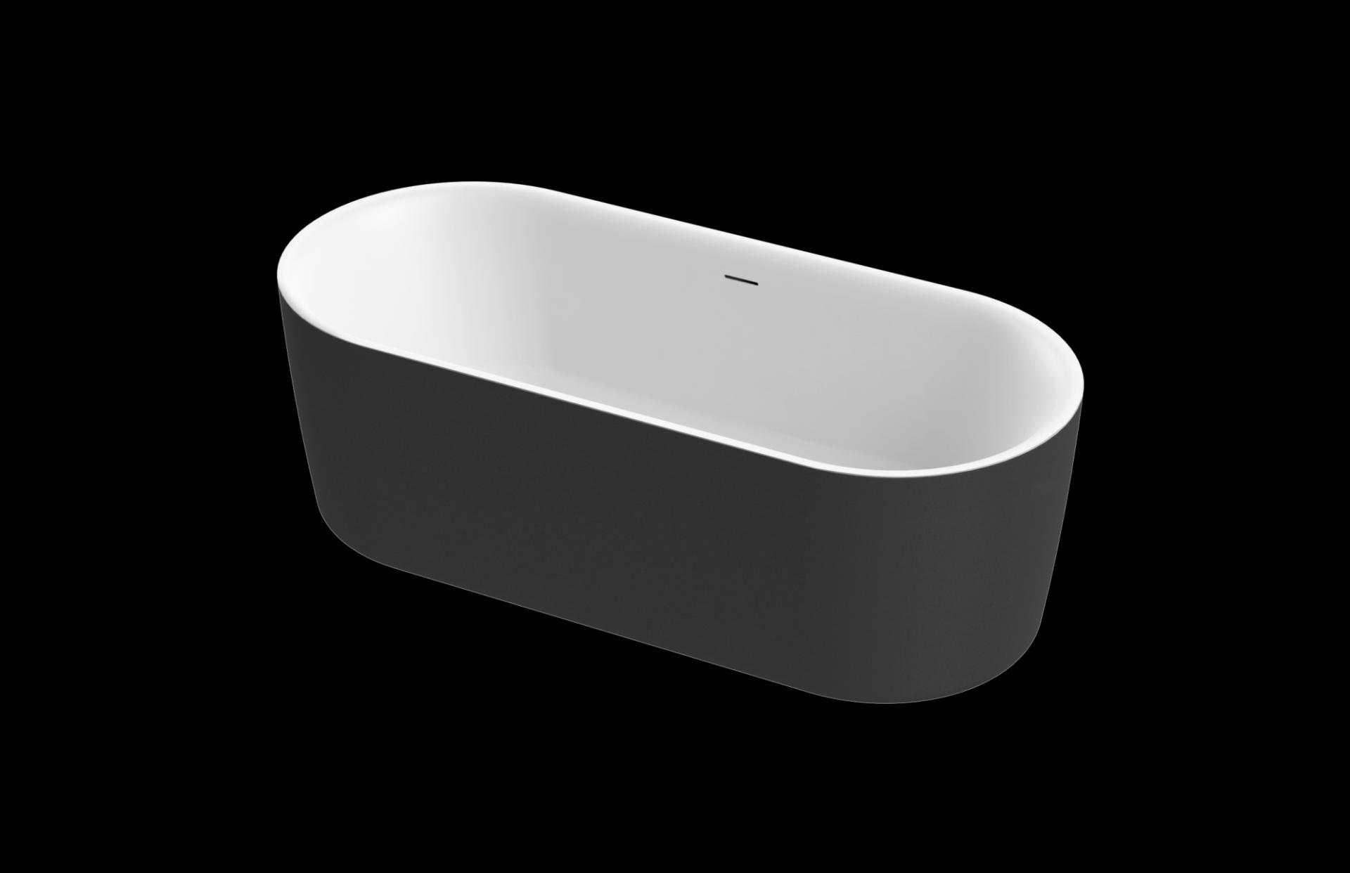 Акриловая ванна Cezares Metauro 180х80 METAURO-INT-Central-180-80-60-B-W-MATT черный матовый