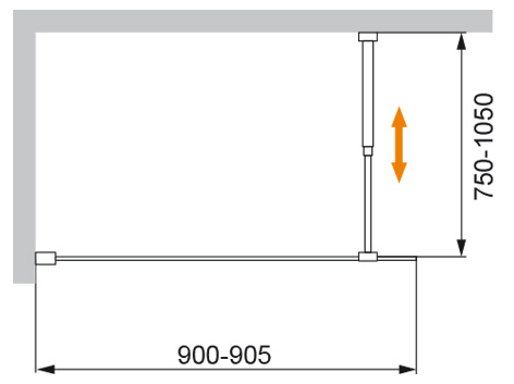 Душевая шторка Cezares LIBERTA-V-1-90/155-C-NERO 90 см. прозрачное