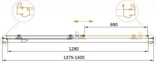 Душевая дверь в нишу Cezares GIUBILEO-BF-1-140-C-Br стекло прозрачное