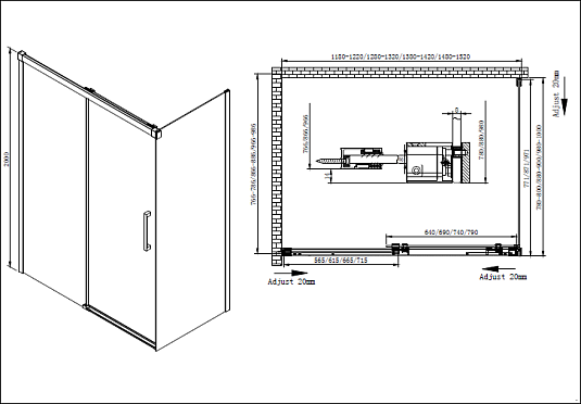 Душевой уголок Cezares LUX-SOFT-W-AH-1-120/80-C-Cr-IV стекло прозрачное