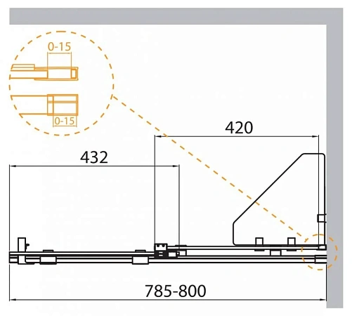 Шторка на ванну Cezares Stream STREAM-VFS-11-80/150-C-Cr