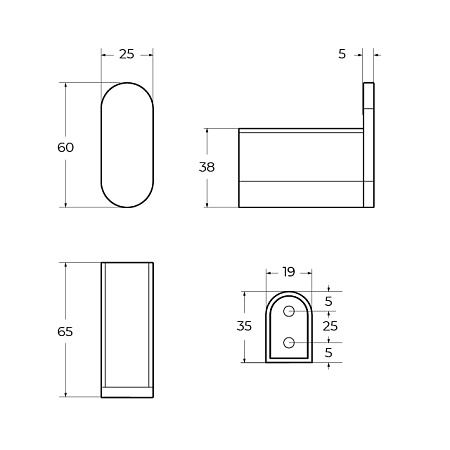 Крючок для ванной Cezares Stylus STYLUS-HK-IN сатин