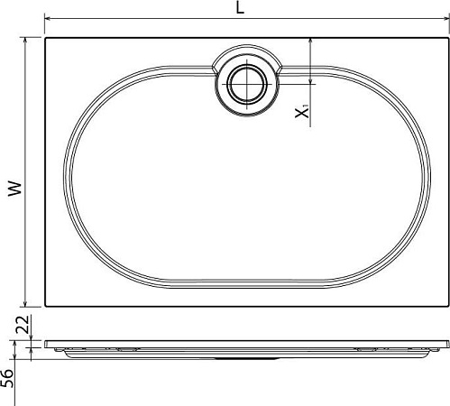 Поддон для душа Cezares TRAY-S-AH-120/80-56-W