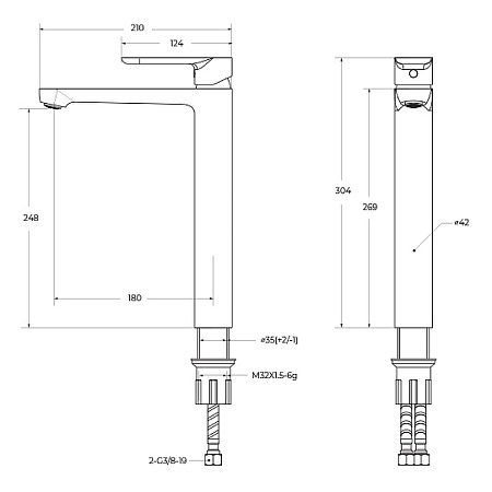 Смеситель для раковины Cezares Stylus STYLUS-LC-01-W0 хром