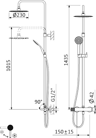 Душевая стойка Cezares LEAF-CDA-23-01, хром