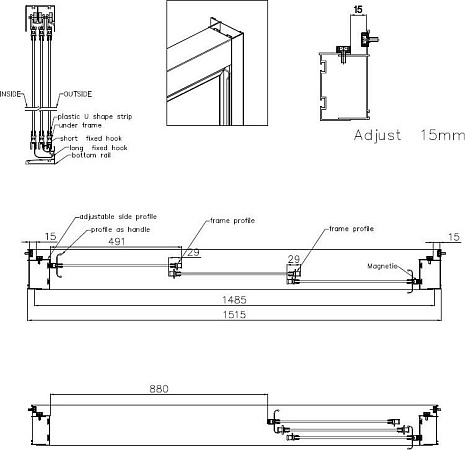 Душевая дверь в нишу Cezares Family B BF 3 150 C Cr