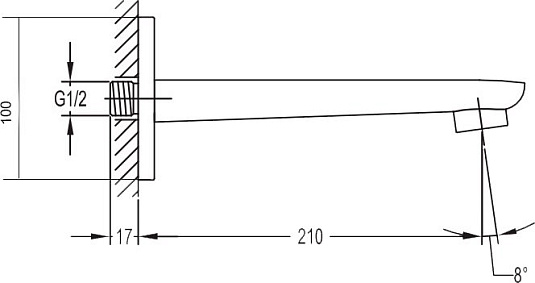 Излив для ванны Cezares TESORO-F-TVI-01, хром