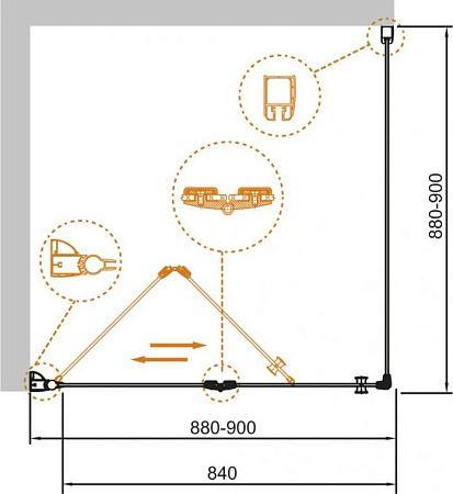 Душевой уголок Cezares ECO-O-AS-1-90-C-Cr стекло прозрачное