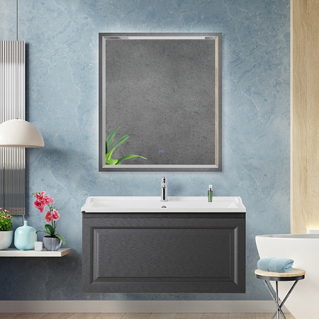 Зеркало Cezares 80х90 CZR-SPC-INT-800-900-LED-TCH-WARM-TIT с подсветкой, титан