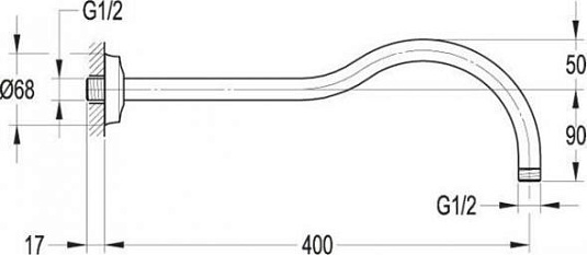 Кронштейн для верхнего душа Cezares CZR-F-TDA6-01, хром