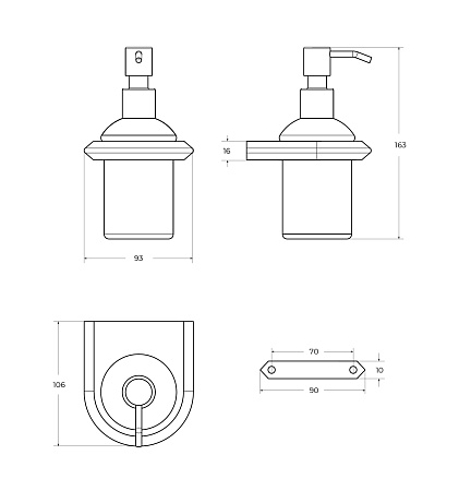 Дозатор жидкого мыла Cezares Liner LINER-SOIS-V-GM оружейная сталь