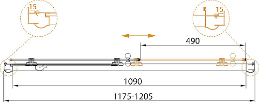 Душевая дверь в нишу Cezares Giubileo-BF-1 стекло с узором золото