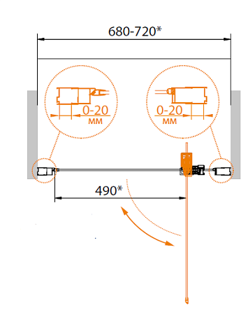 Душевая дверь в нишу Cezares RELAX-70-C-Bi стекло прозрачное