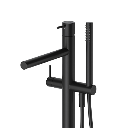 Напольный смеситель для ванны с душем Cezares Leaf LEAF-VDP-L-NOP черный матовый
