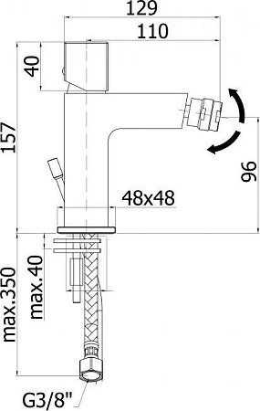 Смеситель для биде Cezares EFFECT-BSM1-01-Q-W0, хром